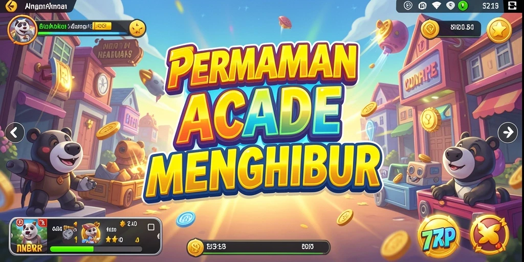 Screenshot utama menampilkan aksi seru gameplay Arcade 77RP.