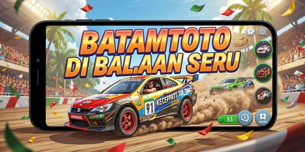 Screenshot utama BATAMTOTO menampilkan aksi balapan yang mendebarkan.