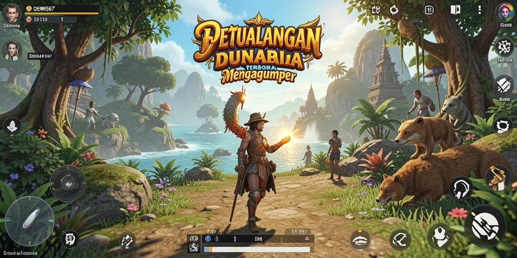 Tampilan gameplay <strong>DEWI567</strong> yang menampilkan petualangan di dunia terbuka.