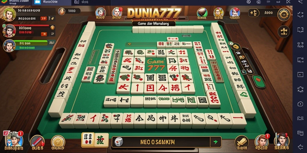 Tampilan menarik dari gameplay DUNIA777 dengan elemen Mahjong.