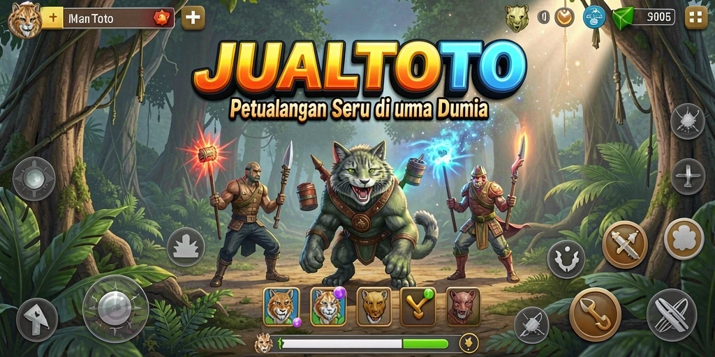Screenshot gameplay menampilkan karakter menjelajahi dunia JUALTOTO.