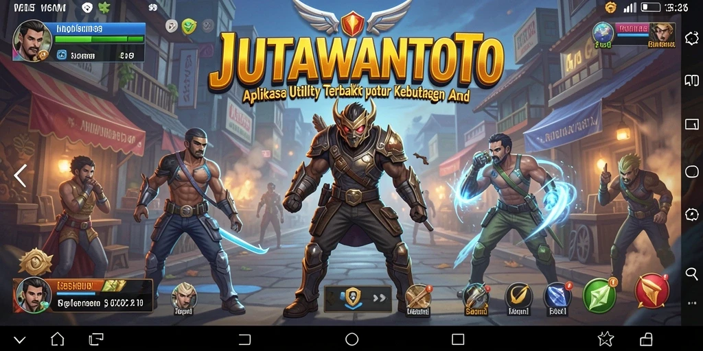 Tampilan antarmuka utama JUTAWANTOTO dengan fitur-fitur Utility.