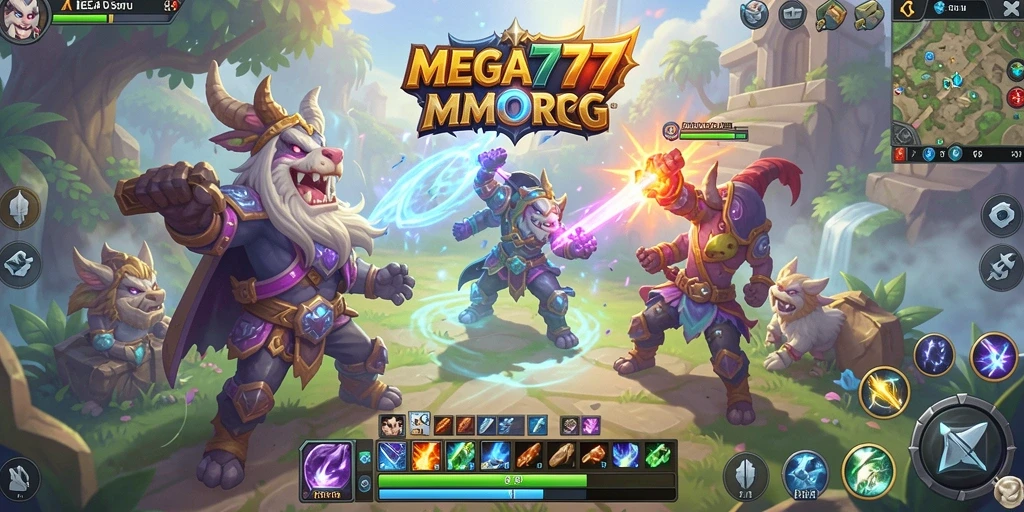 Gameplay MEGA777 yang menampilkan petualangan seru di dunia MMORPG.