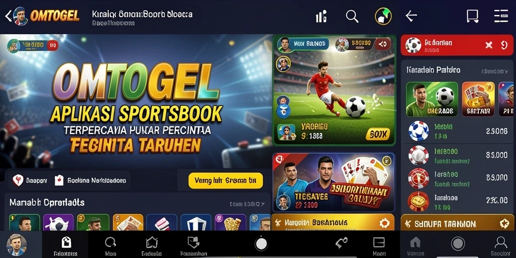 Screenshot gameplay OMTOGEL saat pengguna bertaruh pada olahraga.
