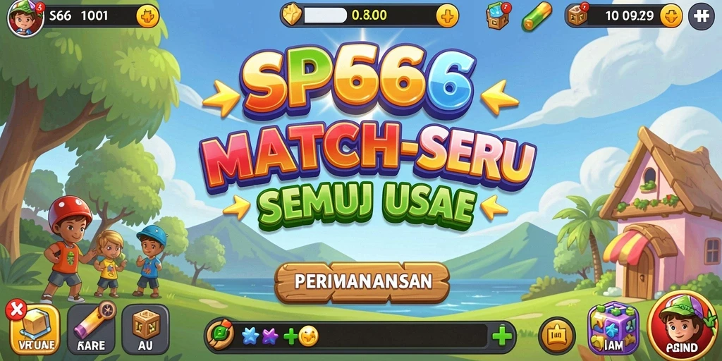 Screenshot permainan SP666 menunjukkan aksi gameplay seru Match-3.