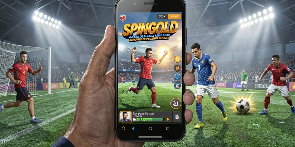 Tangkapan layar utama SPINGOLD menampilkan adu keterampilan olahraga yang mendebarkan.