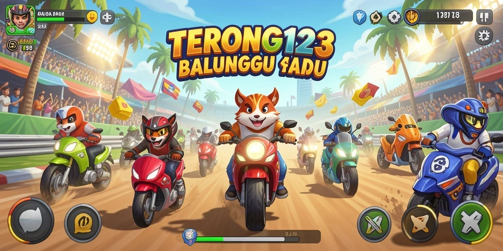 Screenshot gameplay balapan yang mendebarkan dalam TERONG123.