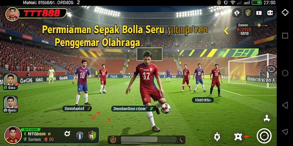 Tangkapan layar TTT888 menampilkan pertandingan sepak bola yang mendebarkan.