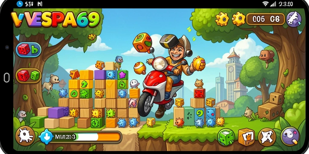 Gameplay VESPA69 yang seru dan menantang teka-teki.