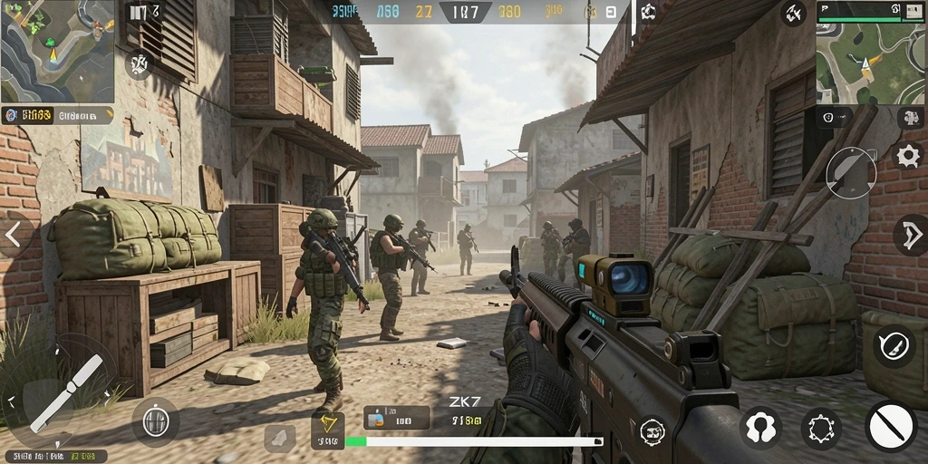 Gameplay menarik dalam tempur FPS di ZK7.